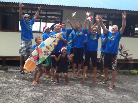 Samoa surf riders on Christmas Day 